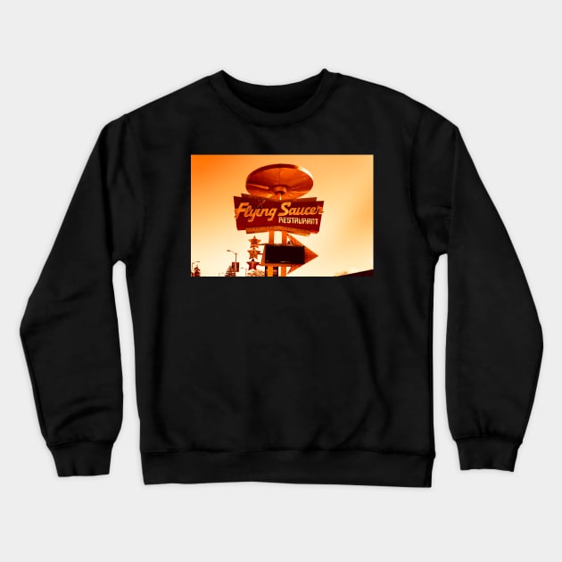 Flying Saucer Restaurant 10 Crewneck Sweatshirt by Robert Alsop